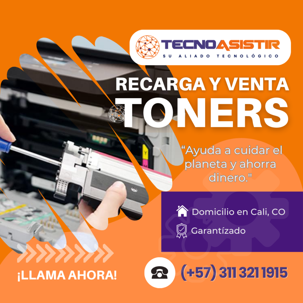 Recarga de toner para impresoras laser a domicilio en Cali, CO.