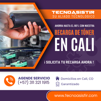 Recarga de toner para impresoras laser a domicilio en Cali, CO. Whatsapp ☎︎ 311 321 1915