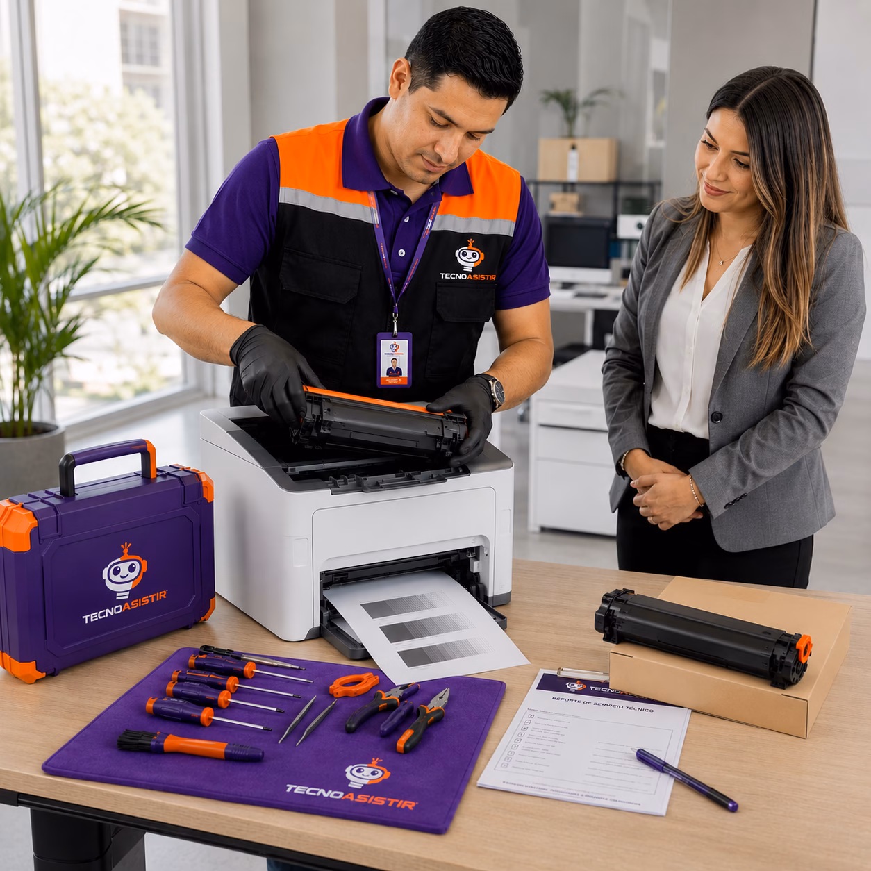 Cartucho de tóner 105A compatible con chip instalado a domicilio en Cali por TecnoAsistir